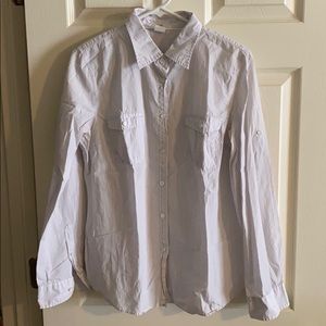 J Crew stripe button down shirt, size large
